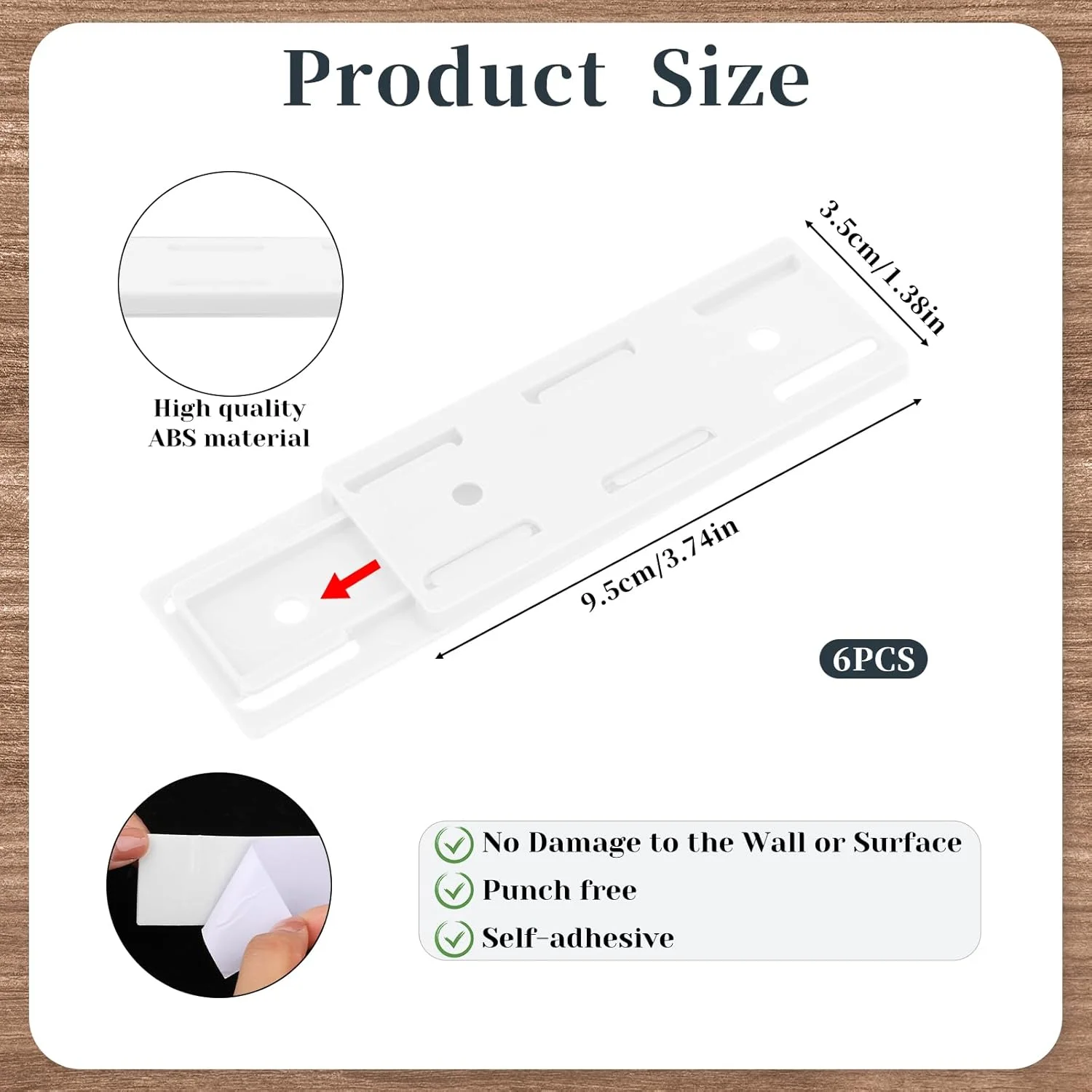 بسته 6 عددی نگهدارنده پریز Giantree، خود چسب، بدون نیاز به سوراخکاری، نگهدارنده چندراهی برق، پایه نصب دیواری برای آشپزخانه، خانه، دفتر، سازماندهی