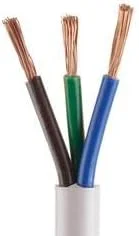 سیم برق انعطاف پذیر پی وی سی عباسعلی، سیم سه هسته ای، سیم مسی، کابل انعطاف پذیر با طول قابل تنظیم (2.5MM X 2 متر)