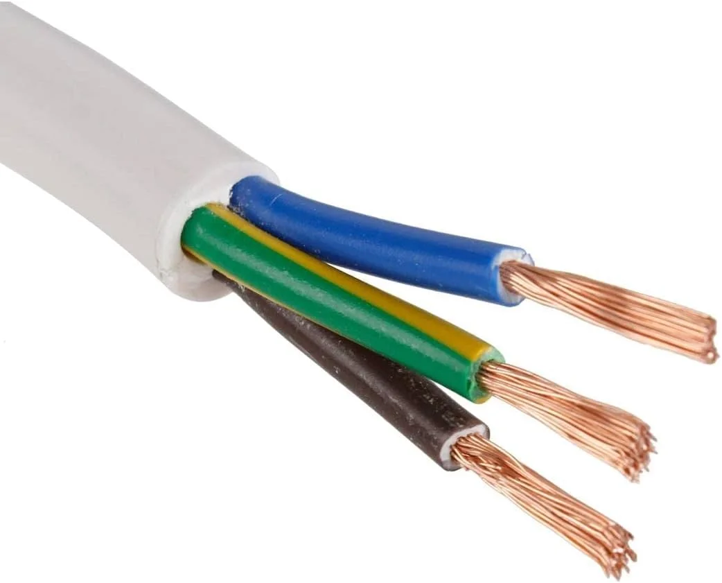 سیم برق انعطاف پذیر پی وی سی عباسعلی، سیم سه هسته ای، سیم مسی، کابل انعطاف پذیر با طول قابل تنظیم (2.5MM X 2 متر)