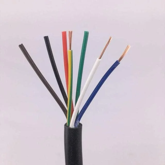 سیم برق نرم روکش دار مشکی RVV با هادی مسی، 5 متری، در اندازه های 24 AWG، 22 AWG، 20 AWG و با 2/3/4/5/6/7/8 هسته سیم برق نرم روکش دار مشکی RVV با هادی مسی، 5 متری، در اندازه های 24 AWG، 22 AWG، 20 AWG و با 2/3/4/5/6/7/8 هسته