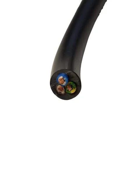 کابل انعطاف پذیر گرد مشکی 3 هسته ای 1.5 میلی متر - طول برش 5 متری