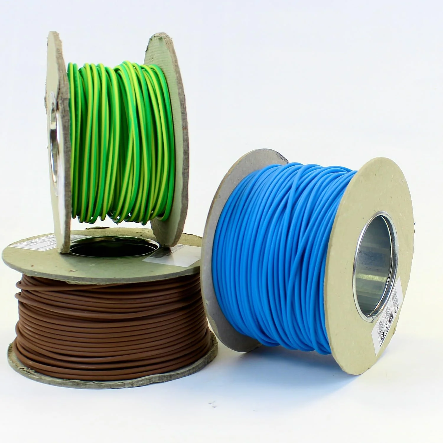 کابل تک هسته ای 1.5 میلی متری علی برای لوله برق 6491X آبی، قهوه ای و زرد/سبز - طول برش 10 متری