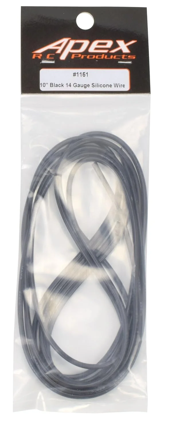 سیم مسی عایق سیلیکونی فوق العاده انعطاف پذیر 3 متری مشکی گیج 14 Apex RC Products مدل 1151