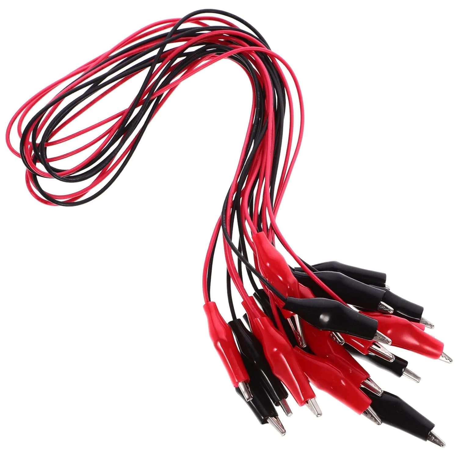 Artibetter کیت سیم مدار اتصال قرمز مشکی، 10 عدد کابل الکتریکی دو سر 50 سانتی متری سیم مسی برای آزمایشگاه فیزیک، نمایش اتصالات برق، آموزش