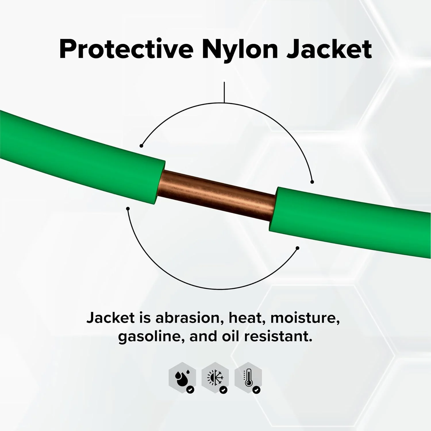 سیم اتصال به زمین مسی جامد THE CIMPLE CO - ساخت آمریکا - محافظت از سیگنال تلویزیون ماهواره ای و آنتن هوایی - عایق UV، شوک الکتریکی آنتن - گیج 10 AWG THHN - سبز 7.5 متر