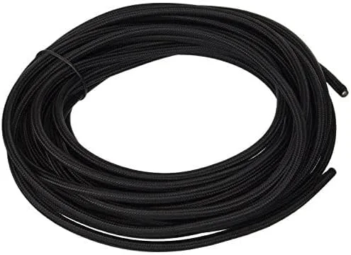 سیم روکش دار ابریشمی گرد 10 متری 18/2، سیم پارچه ای الکتریکی صنعتی عتیقه 18 AWG، سیم لامپ به سبک قدیمی (مشکی)