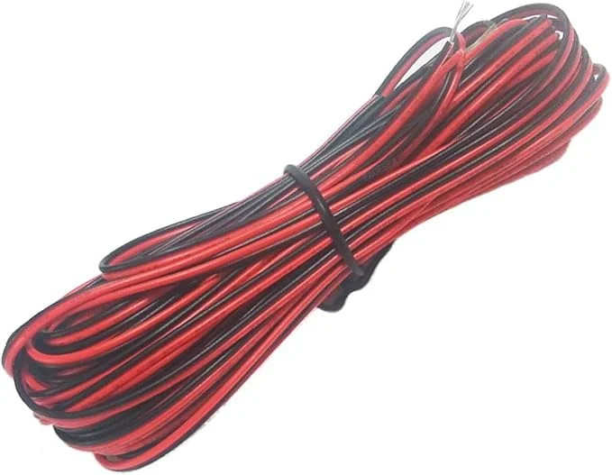 سیم رابط 2 پین 20 متری Duravel، مناسب برای نوارهای LED، مشکی قرمز، سیم برق حرفه ای