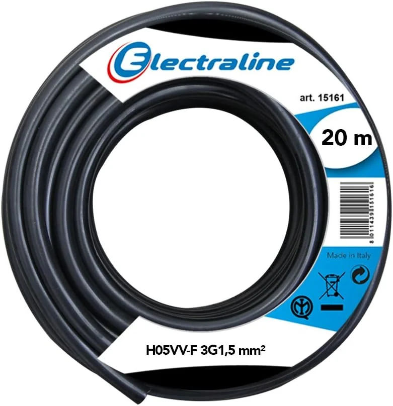 کابل H05VV-F، 3G1.5 میلی‌متر، 20 متر