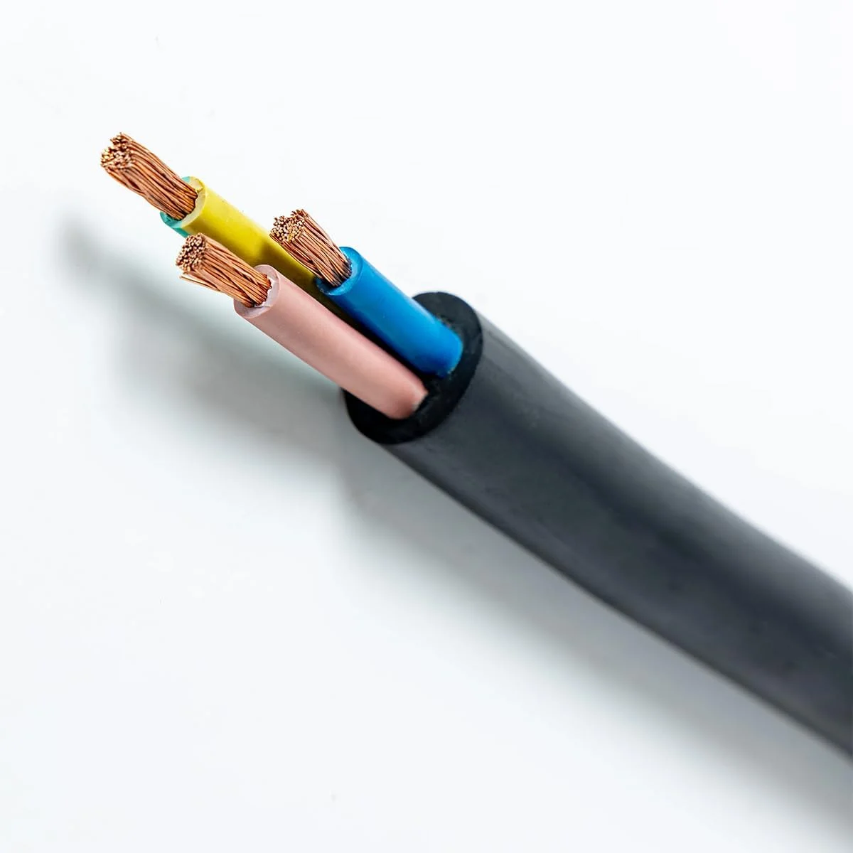 کابل لاستیکی چند هسته ای برق برای کاربردهای صنعتی، تجاری و فضای باز ساخت اسپانیا (3CX1.5MM، 10 متر)