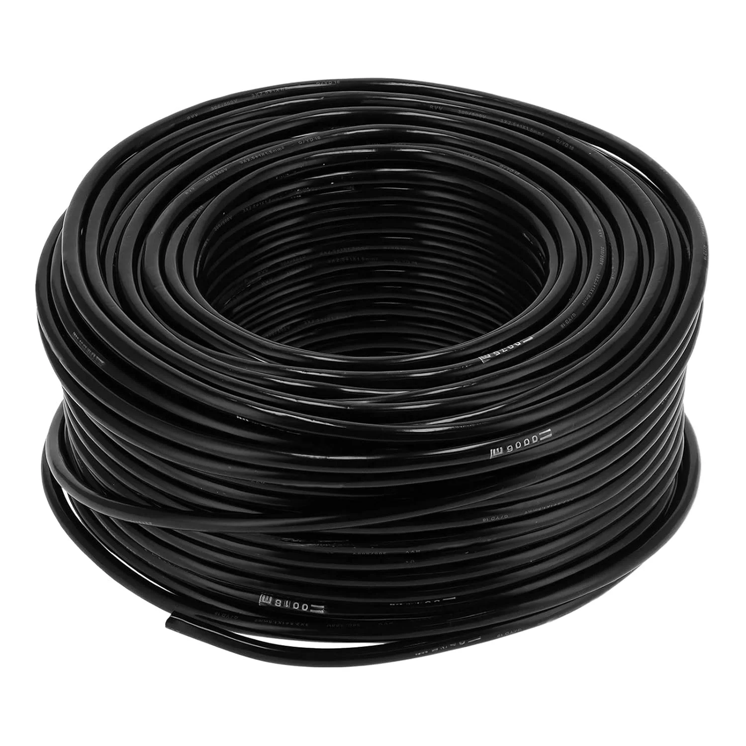 سیم RVV، کابل برق، سیم مسی 4 رشته، هسته های الکتریکی، طول 30 متر، مشکی