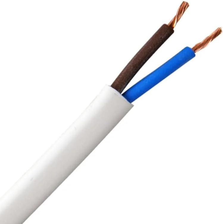 سیم برق انعطاف پذیر چند هسته ای PVC سفید 5 متری - KYLAQ (2 هسته، 0.75 میلی متر)