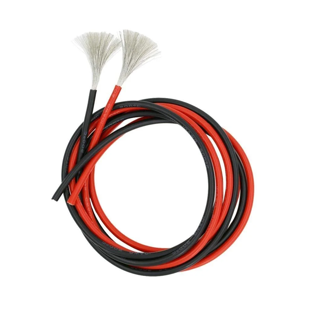سیم برق 10 گیج FLY RC - سیم سیلیکونی 10 AWG 2 متری [1 متر مشکی و 1 متر قرمز] سیم مسی قلع اندود انعطاف پذیر برای DIY هواپیماهای مدل RC، بست باتری خودرو