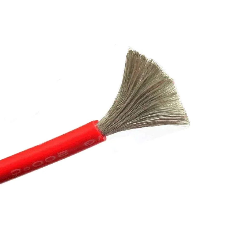 سیم برق 10 گیج FLY RC - سیم سیلیکونی 10 AWG 2 متری [1 متر مشکی و 1 متر قرمز] سیم مسی قلع اندود انعطاف پذیر برای DIY هواپیماهای مدل RC، بست باتری خودرو