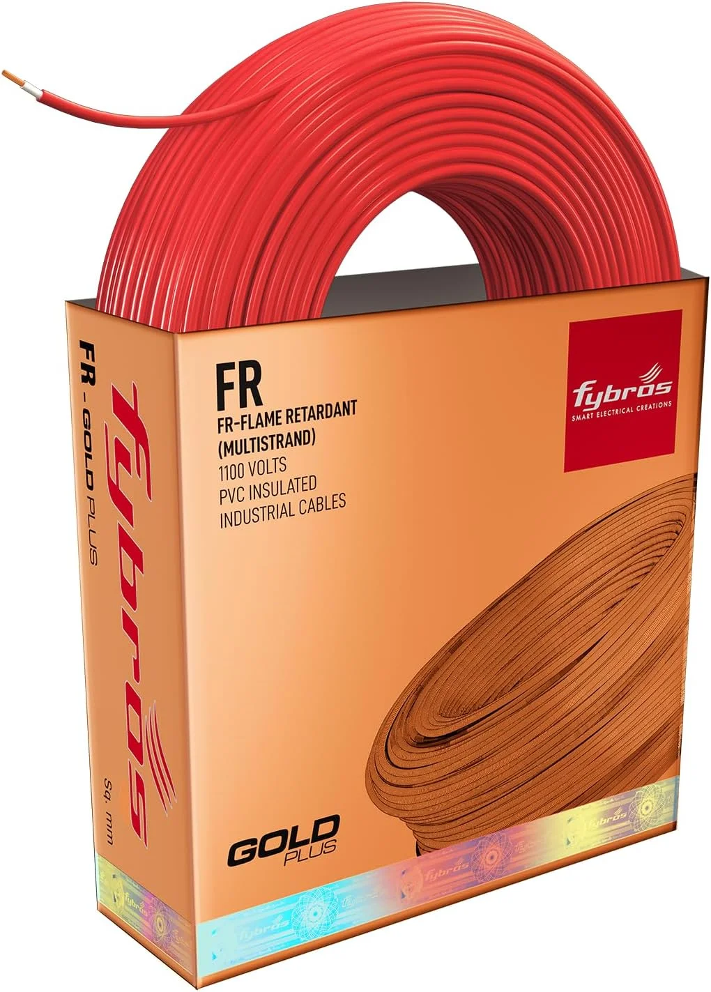 سیم برق عایق PVC فایبروز 1 میلی متر مربع | سیم و کابل مسی قرمز چند رشته FR | کابل برای سیم کشی | سیم قرمز 1 میلی متر مربع 45 متری | کابل سیم صنعتی | سیم برق