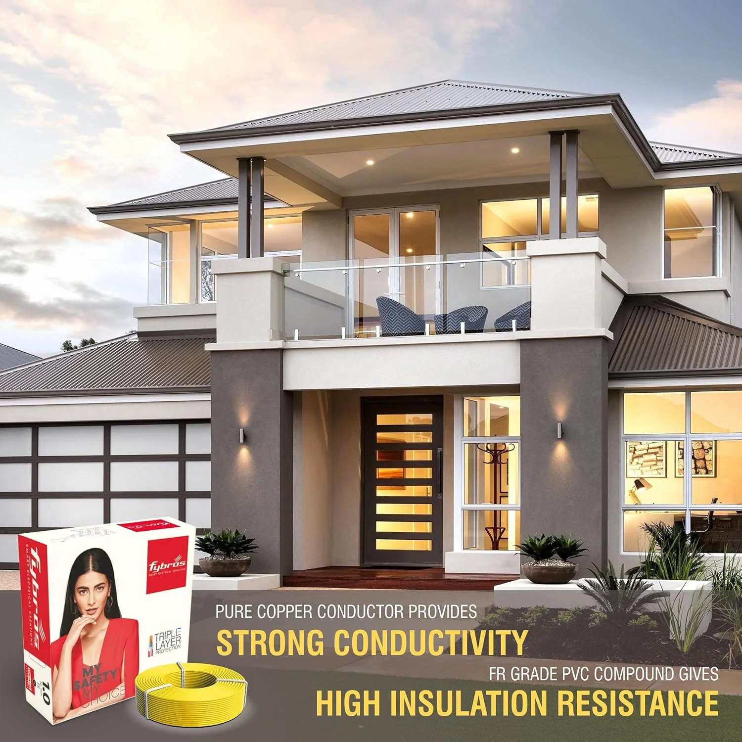 سیم مسی چند رشته ای مشکی فایبروز 1 میلی متر مربع، 45 متر، سیم برق صنعتی