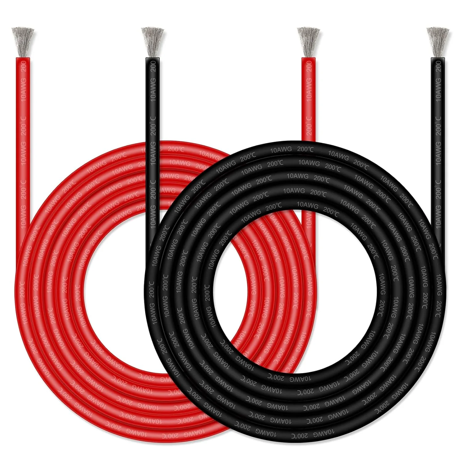 سیم سیلیکونی دمای بالا Glarks گیج 10، 1.8 متر قرمز و 1.8 متر مشکی، سیم مسی عایق انعطاف پذیر سیم سیلیکونی دمای بالا Glarks گیج 10، 1.8 متر قرمز و 1.8 متر مشکی، سیم مسی عایق انعطاف پذیر