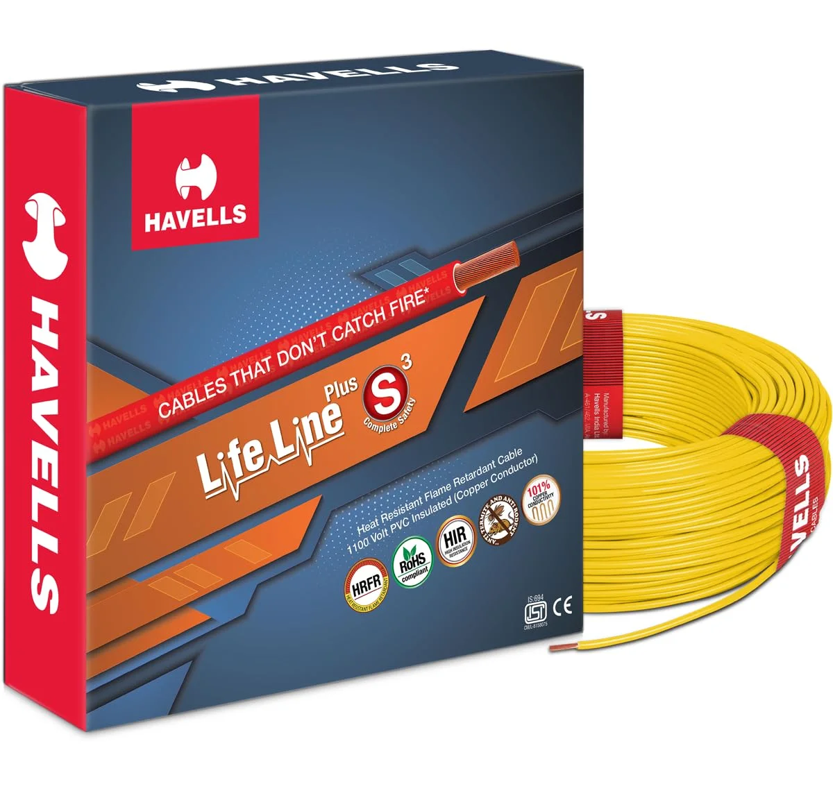 سیم مسی 2.5 میلیمتر مربع هاولز LifeLine+ S3 (90 متر-زرد) | رسانای کلاس 2 (100% مس)، مقاوم در برابر حرارت و ضد شعله - ایده آل برای مصارف خانگی و صنعتی (WHFFDNYA12X5) سیم مسی 2.5 میلیمتر مربع هاولز LifeLine+ S3 (90 متر-زرد) | رسانای کلاس 2 (100% مس)، مقاوم در برابر حرارت و ضد شعله - ایده آل برای مصارف خانگی و صنعتی (WHFFDNYA12X5)