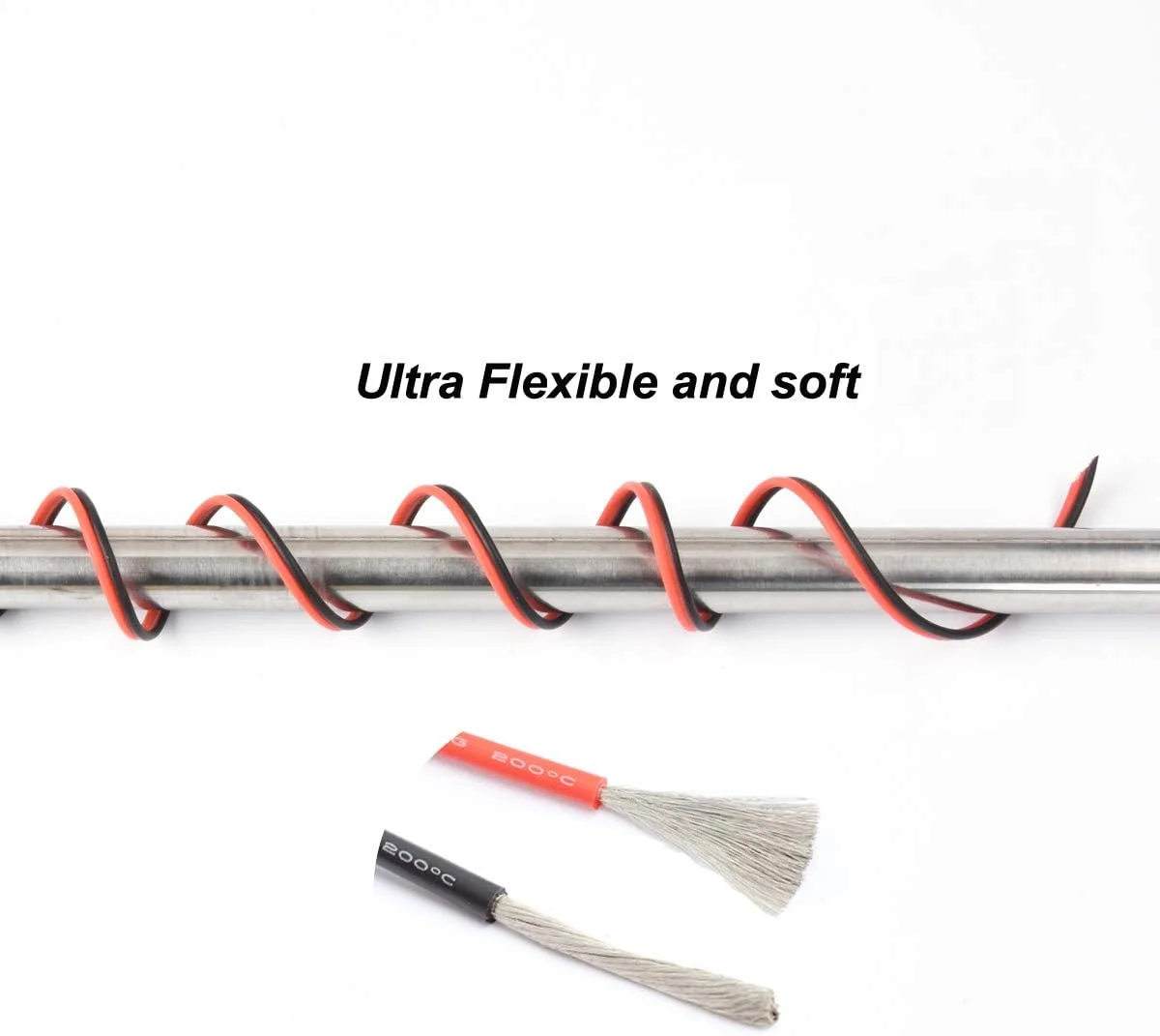 سیم الکترونیکی Haerkn، سیلیکونی 16 AWG، 20 متر [مشکی 10 متر قرمز 10 متر]، مقاومت در برابر درجه حرارت بالا، قرقره برای باتری ماشین، لامپ، لوازم خانگی