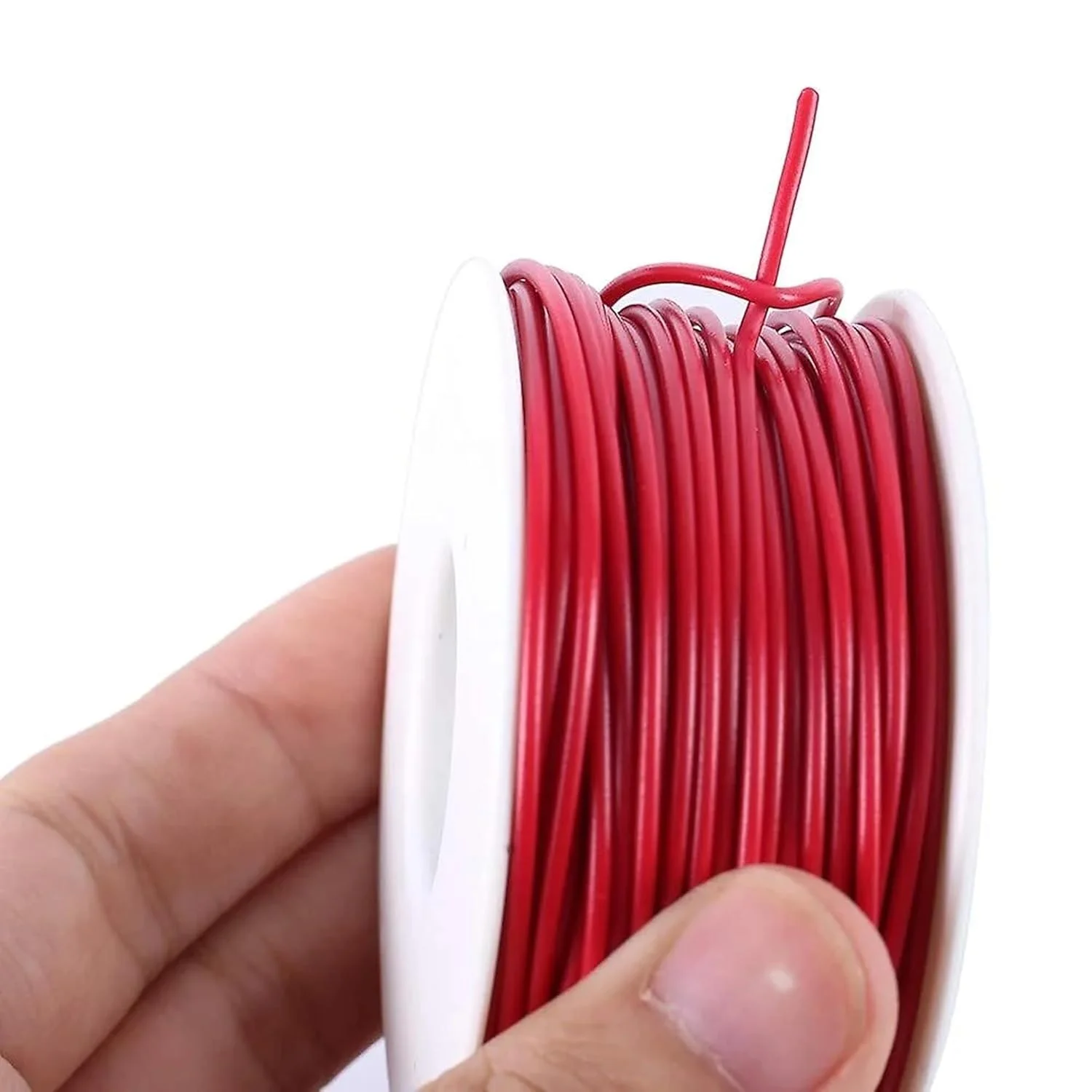 سیم مسی عایق دار قرمز و آبی | قطر 1 میلی متر | طول 25 متر در هر رول | کابل روکش دار تک هسته ای مسی | ایده آل برای لوازم الکترونیکی و برقی (قرمز و آبی)