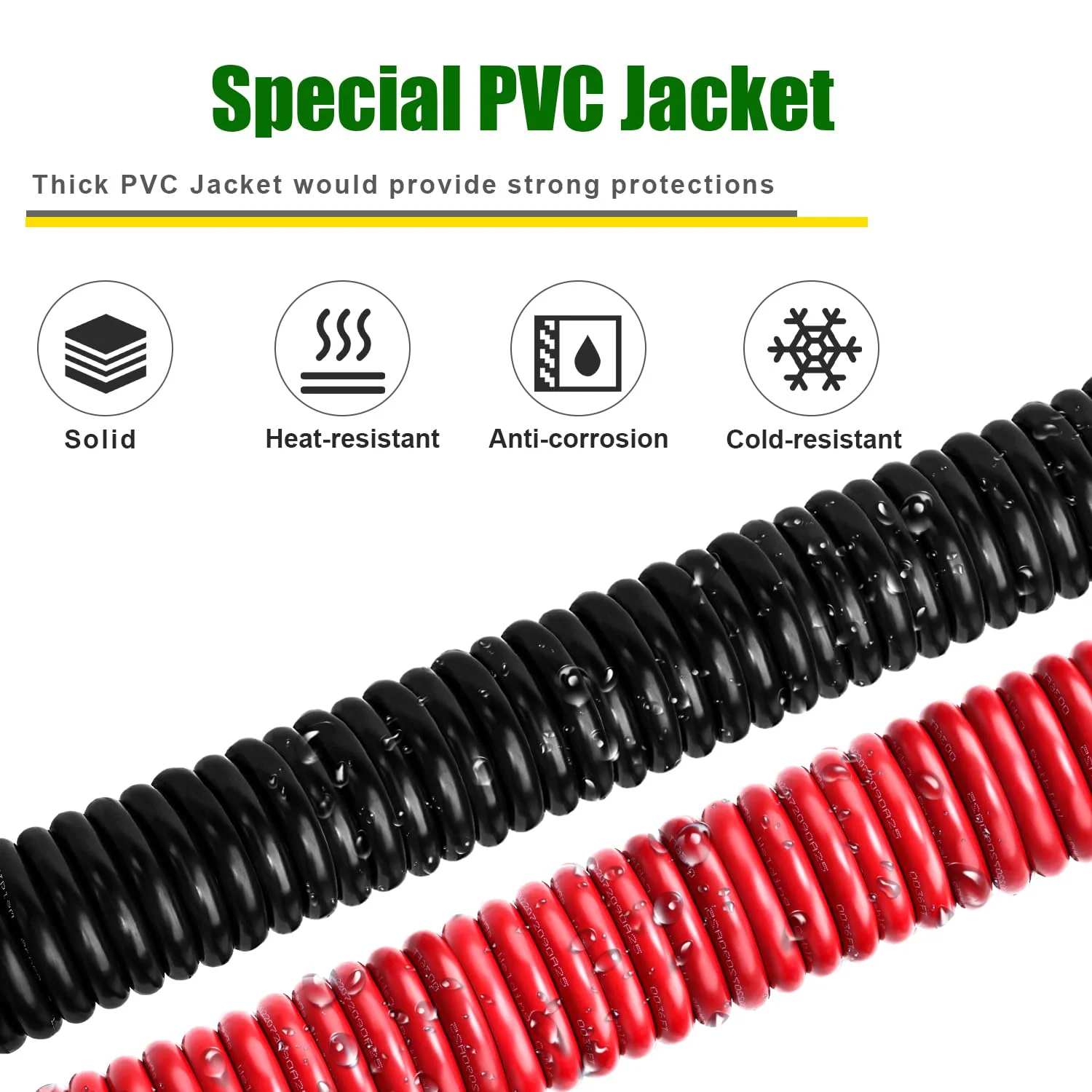 کابل باتری کیمبلوت گیج 2، سیم مسی، 3 متر قرمز + 3 متر مشکی کابل جوشکاری AWG 2 سیم OFC استاندارد ایالات متحده آمریکا برای خودرو، باتری، خورشیدی، دریایی و ژنراتور