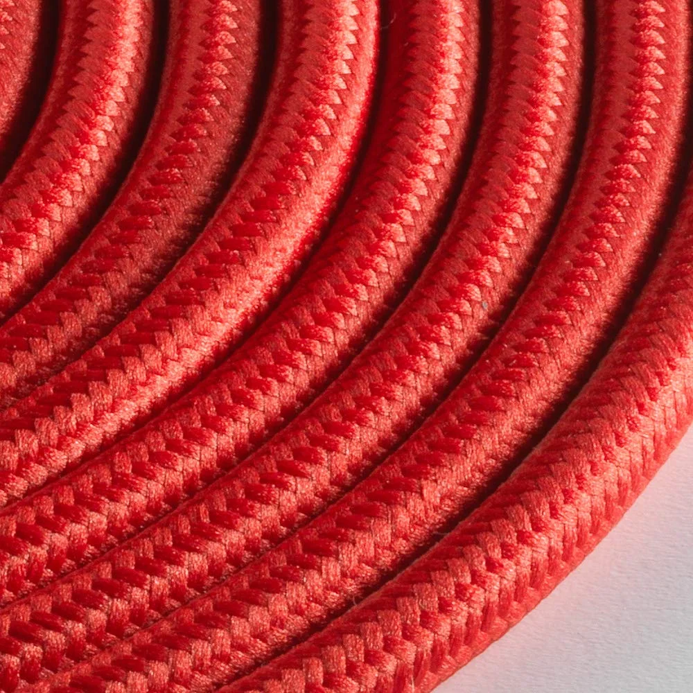 کابل پارچه ای گرد لایت Klartext برای روشنایی، 3 × 0.75 میلی متر، قرمز، 10 متر. توجه: کابل ارت موجود است! حداکثر ایمنی ضد شوک!