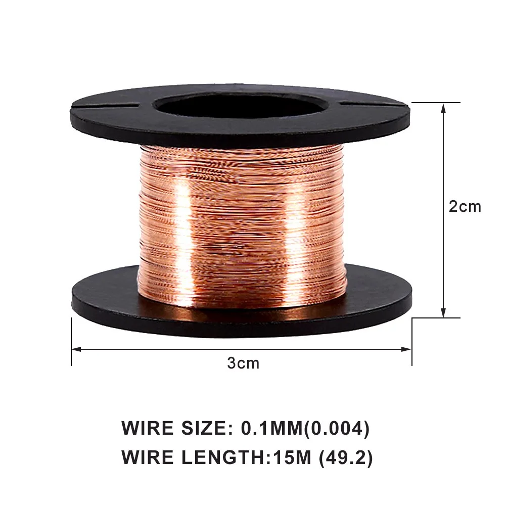5 عدد سیم مسی لعاب دار 0.1 میلی متری، سیم پیچ مسی روکش دار، طول 15 متر 5 عدد سیم مسی لعاب دار 0.1 میلی متری، سیم پیچ مسی روکش دار، طول 15 متر