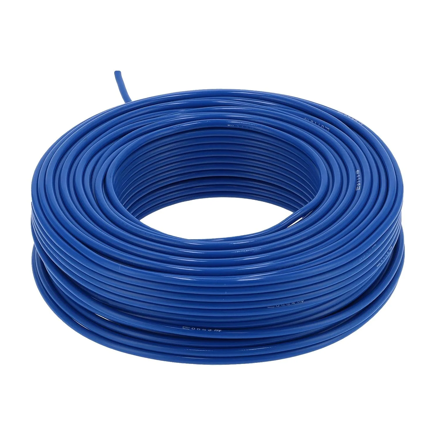 سیم برق Marhynchus، کابل برق، سیم گرد عایق PVC 7-سیم مسی، 100 متر، BLVV‑ AC300V، آبی، جامد