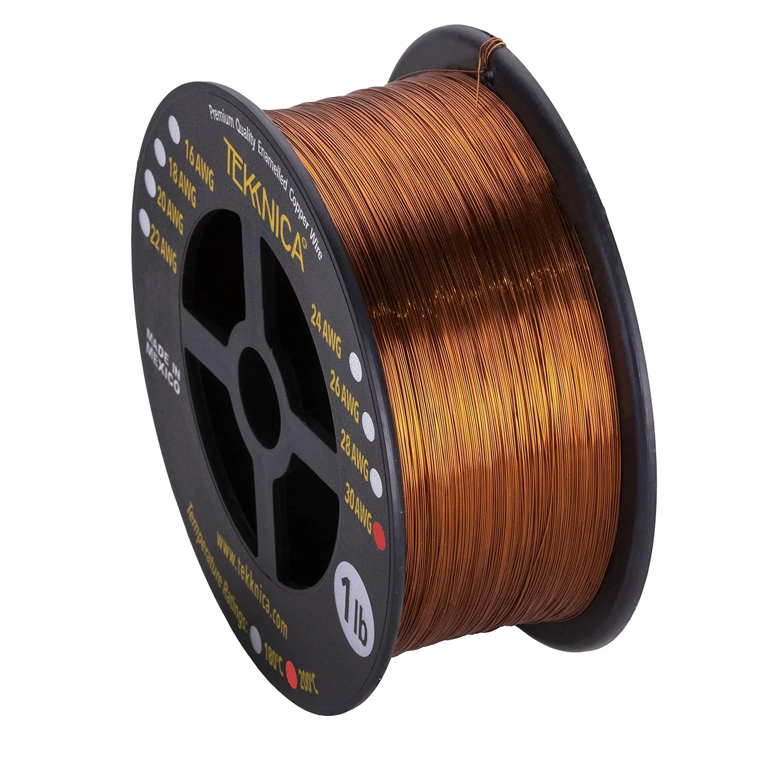 سیم لاکی 30 AWG - سیم پیچی لاکی - 100% مس - 453 گرم - قطر 0.325 میلی متر - درجه حرارت 200 درجه سانتیگراد سیم لاکی 30 AWG - سیم پیچی لاکی - 100% مس - 453 گرم - قطر 0.325 میلی متر - درجه حرارت 200 درجه سانتیگراد