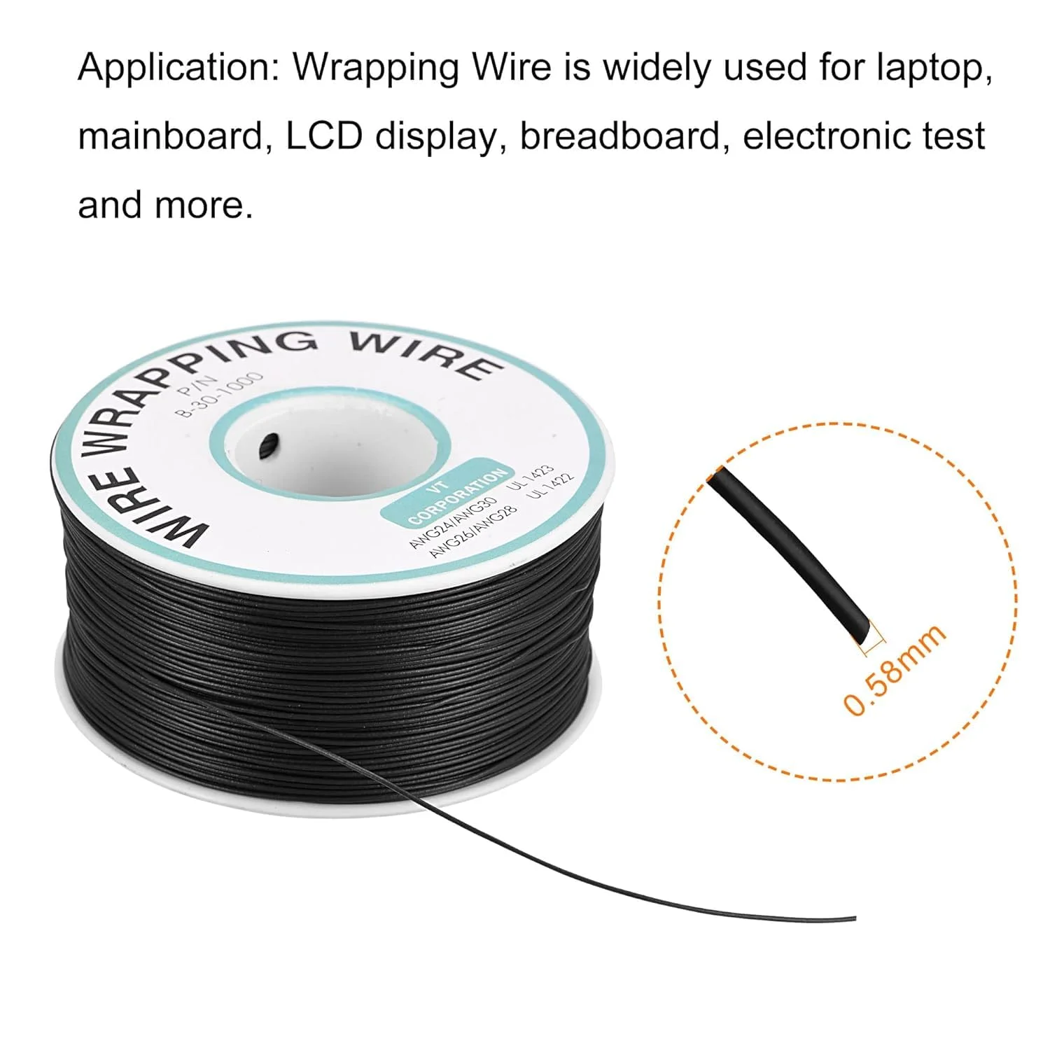 سیم الکترونیکی Melfi B -30-1000 با اندازه 30 AWG – کابل مسی قلع اندود 250 متری با هسته جامد برای بردهای مدار، بردبورد، تعمیرات جامپر و نمونه سازی سریع (رنگ مشکی) سیم الکترونیکی Melfi B -30-1000 با اندازه 30 AWG – کابل مسی قلع اندود 250 متری با هسته جامد برای بردهای مدار، بردبورد، تعمیرات جامپر و نمونه سازی سریع (رنگ مشکی)