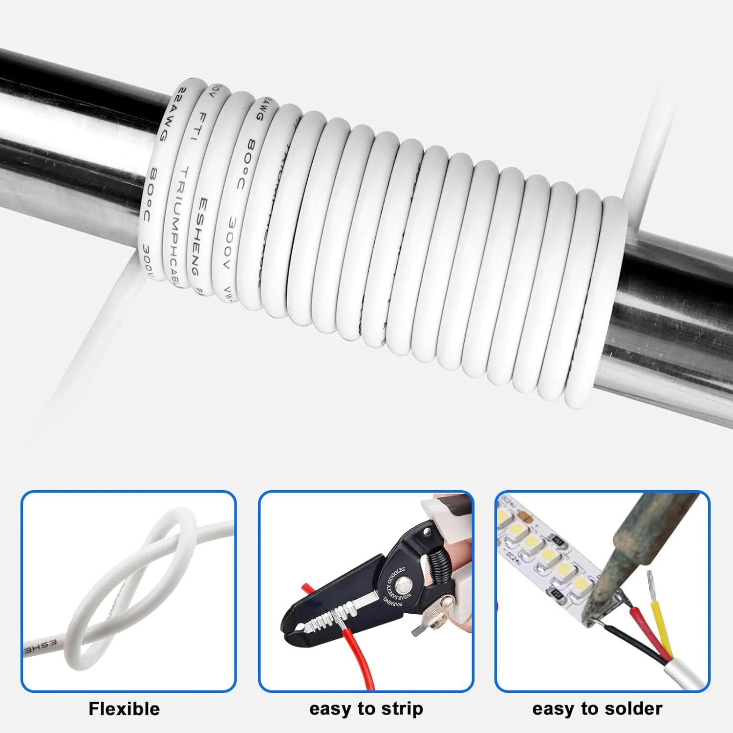 کابل برق انعطاف پذیر 3 هسته ای پی وی سی 1.5 میلی متری MAX-EMA، سیم برق سفید 10 متری برای سیم رابط، کابل های برق، راه اندازی الکتریکی داخلی و خارجی منزل و محل کار کابل برق انعطاف پذیر 3 هسته ای پی وی سی 1.5 میلی متری MAX-EMA، سیم برق سفید 10 متری برای سیم رابط، کابل های برق، راه اندازی الکتریکی داخلی و خارجی منزل و محل کار