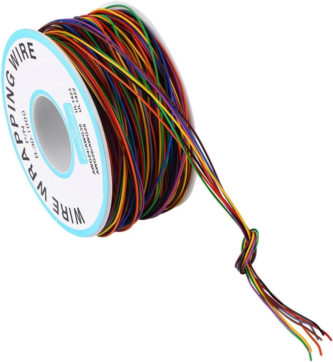 کابل جامپر عایق 8 سیم رنگی با قرقره پلاستیکی برای لپ تاپ، کابل مسی قلع اندود، مادربرد، نمایشگر LCD، برد بورد، استفاده در تست الکترونیکی، 30AWG، 0.6 میلی متر کابل جامپر عایق 8 سیم رنگی با قرقره پلاستیکی برای لپ تاپ، کابل مسی قلع اندود، مادربرد، نمایشگر LCD، برد بورد، استفاده در تست الکترونیکی، 30AWG، 0.6 میلی متر