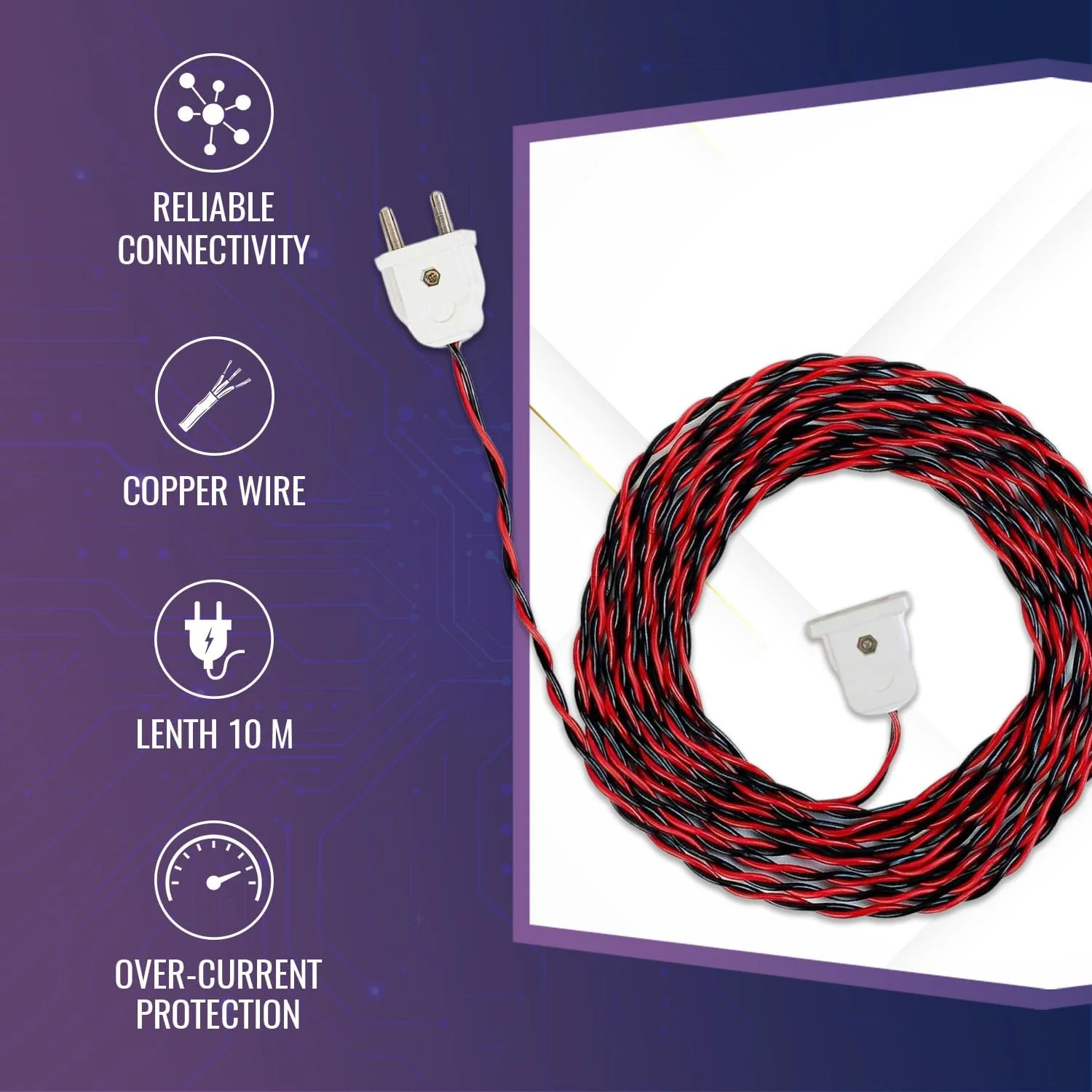 سیم انعطاف پذیر اوکو با دوشاخه نری-مادگی | سیم مسی با دوشاخه 2 پین | سیم تخت، سیم رابط برای مصارف گوناگون، تزئینات جشن، اعیاد، کریسمس و غیره (10 متر، چند رنگ) سیم انعطاف پذیر اوکو با دوشاخه نری-مادگی | سیم مسی با دوشاخه 2 پین | سیم تخت، سیم رابط برای مصارف گوناگون، تزئینات جشن، اعیاد، کریسمس و غیره (10 متر، چند رنگ)