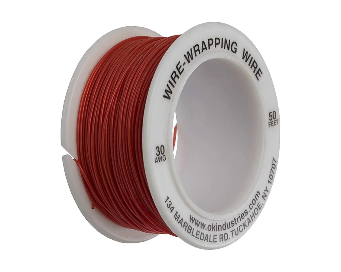 سیم مسی عایق شده Kynar قرمز R-30R-0050، گیج 30 AWG، طول 50 فوت سیم مسی عایق شده Kynar قرمز R-30R-0050، گیج 30 AWG، طول 50 فوت