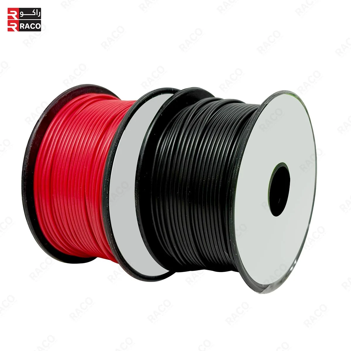 سیم مسی قلع اندود RACO US PRO - کابل سیلیکونی انعطاف پذیر 50 متری برای برد بورد، استفاده در خودرو، پروژه های DIY و سیم کشی باتری (1.8mm-50 متر (2 رنگ))