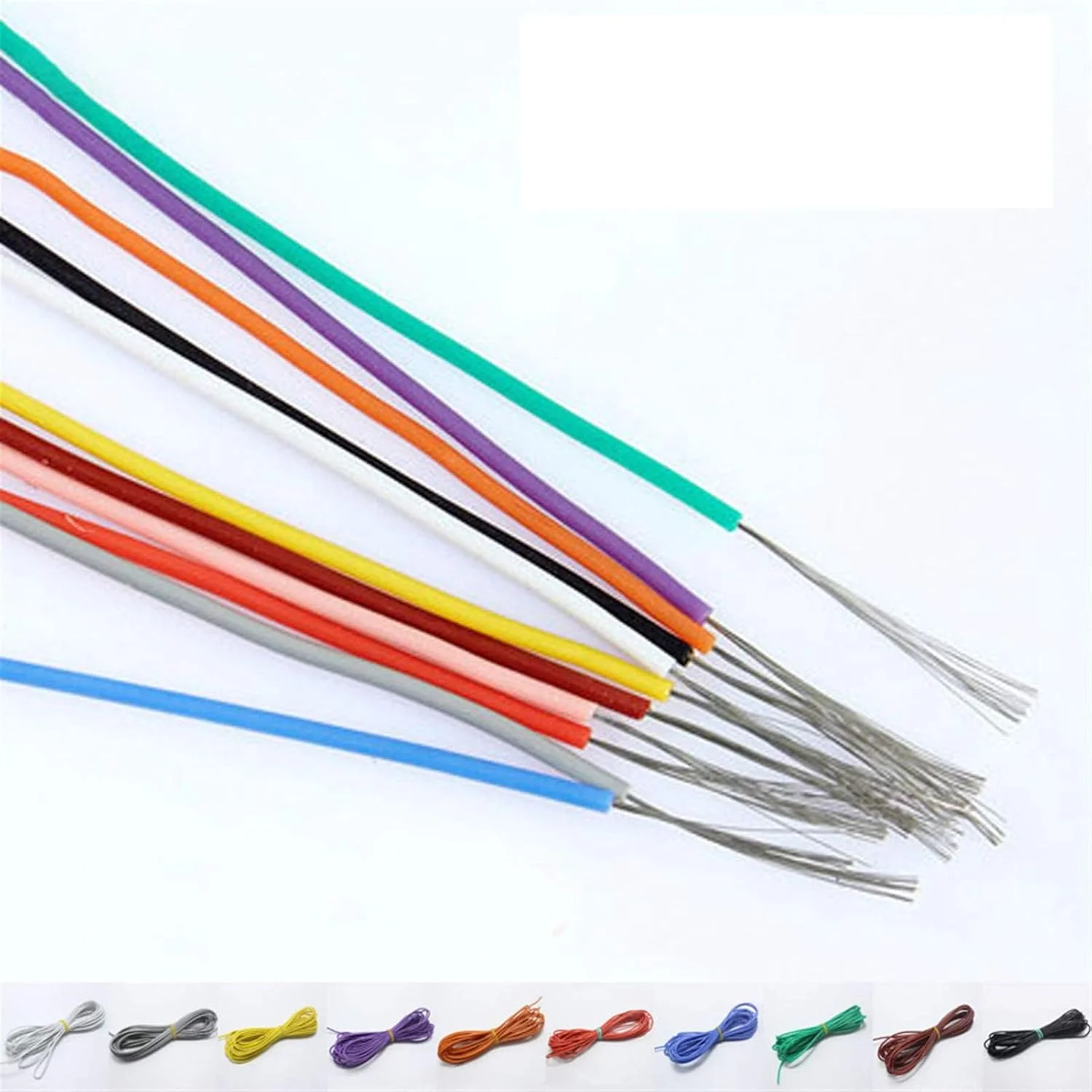سیم مقاوم LRrui، سیم سیلیکونی 10 متری 30AWG، کابل فوق العاده انعطاف پذیر 0.055mm²، سیم مسی قلع اندود شده، سیم تست (رنگ: 1 متر در 10 رنگ) سیم مقاوم LRrui، سیم سیلیکونی 10 متری 30AWG، کابل فوق العاده انعطاف پذیر 0.055mm²، سیم مسی قلع اندود شده، سیم تست (رنگ: 1 متر در 10 رنگ)
