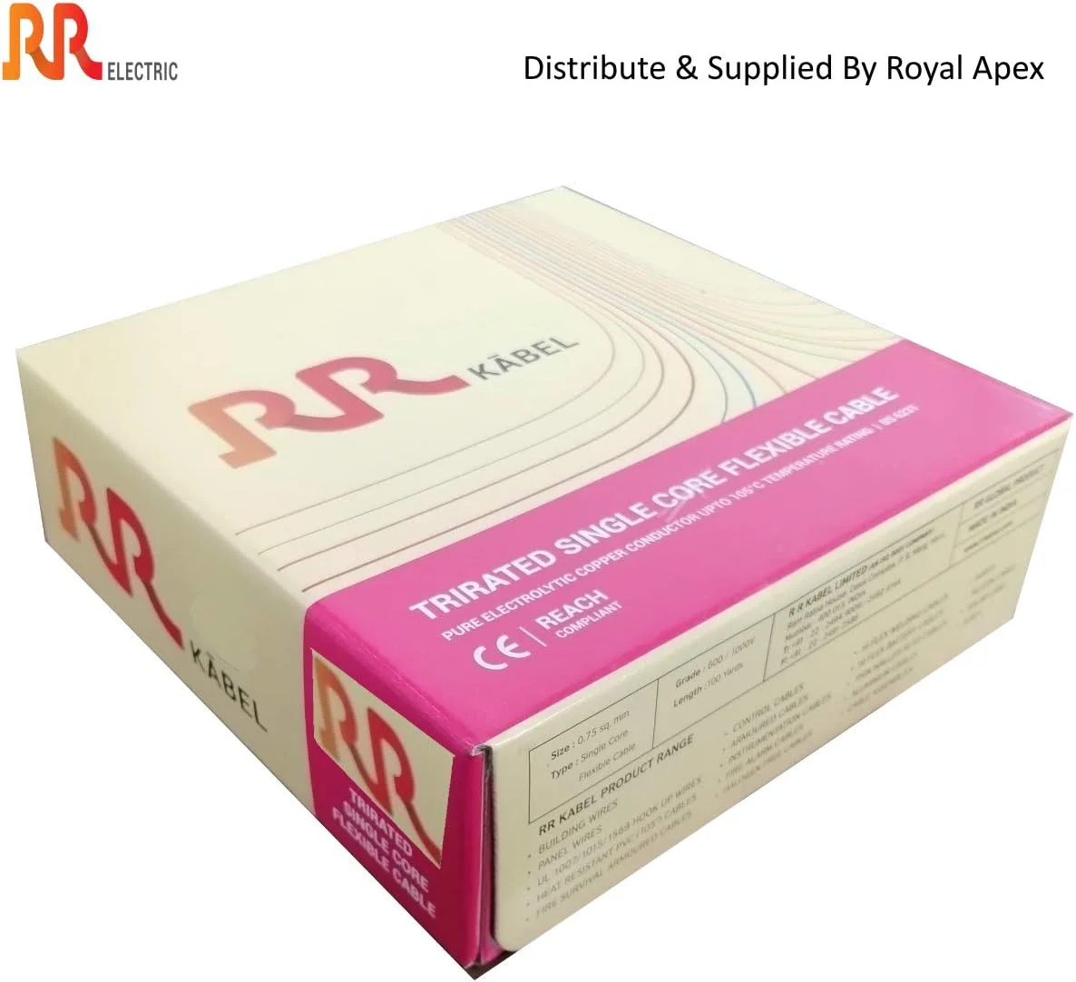 کابل های انعطاف پذیر چند رشته ای مسی خالص RR | هادی الکترولیتی سه گانه تا 105 درجه سانتیگراد سیم پنل الکتریکی مقاوم در برابر آتش | مطابق با BS6231 ISO9001 CE رول 100 یاردی (90 متری) (2.5 میلی متر، سفید) کابل های انعطاف پذیر چند رشته ای مسی خالص RR | هادی الکترولیتی سه گانه تا 105 درجه سانتیگراد سیم پنل الکتریکی مقاوم در برابر آتش | مطابق با BS6231 ISO9001 CE رول 100 یاردی (90 متری) (2.5 میلی متر، سفید)