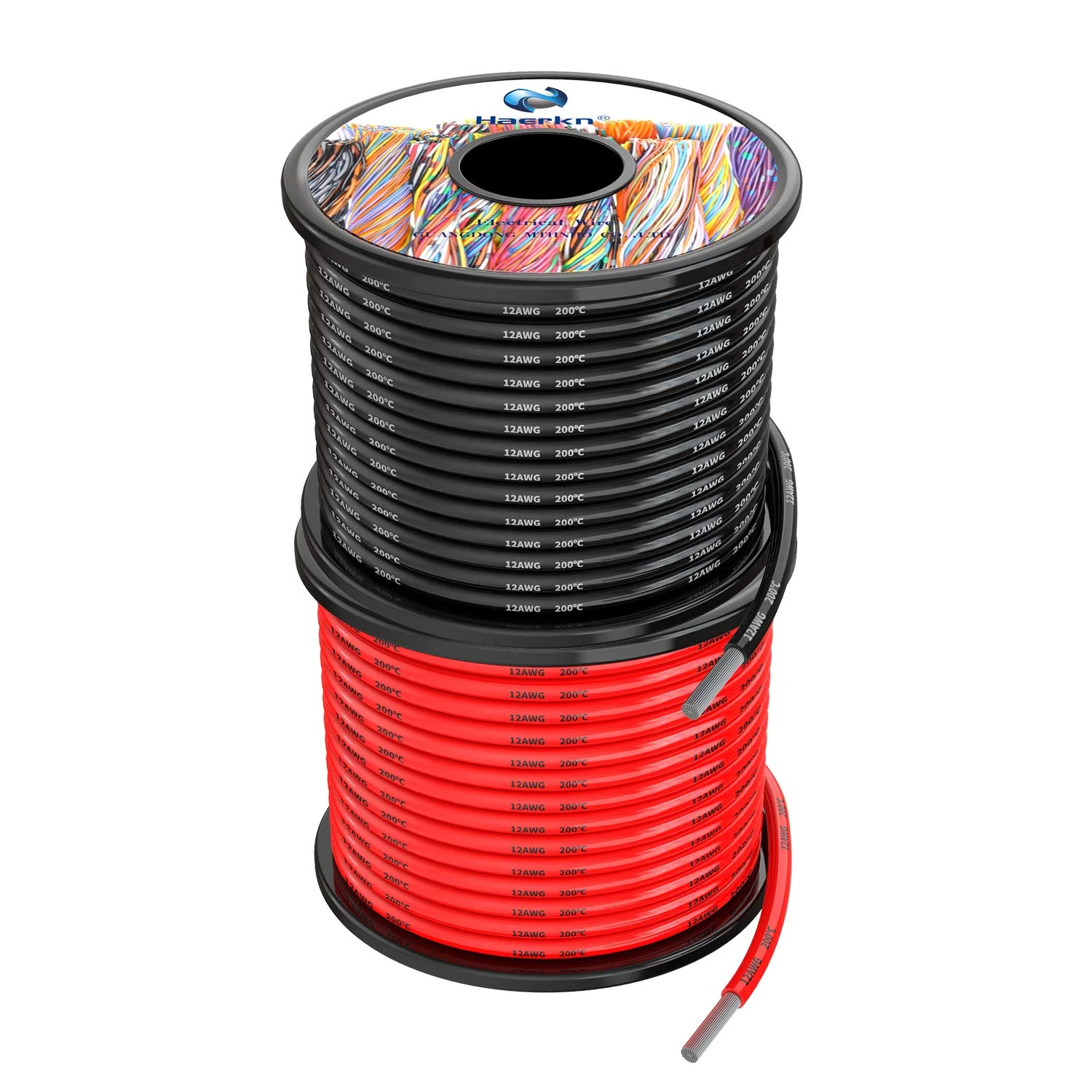 سیم برق سیلیکونی 12 awg 3.3mm² به طول 18 متر [9 متر مشکی و 9 متر قرمز] سیم گیج 12 با دمای بالا 200 درجه سانتیگراد 600 ولت، نرم و انعطاف پذیر، مسی قلع اندود بدون اکسیژن، کابل باتری مدل