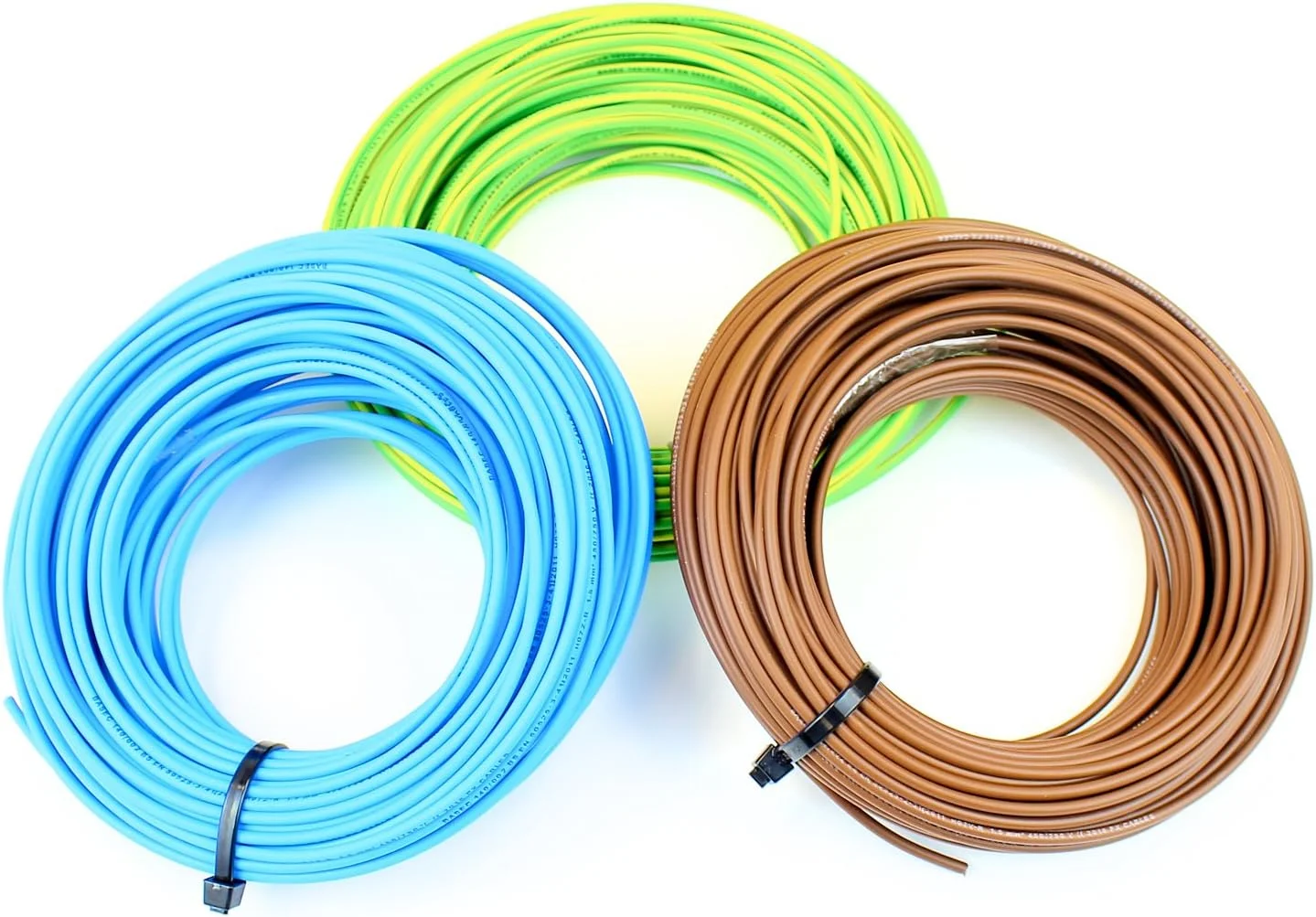 کابل تک هسته ای 2.5 میلی متری داکت علی، آبی، قهوه ای و زرد/سبز - طول برش 5 متری