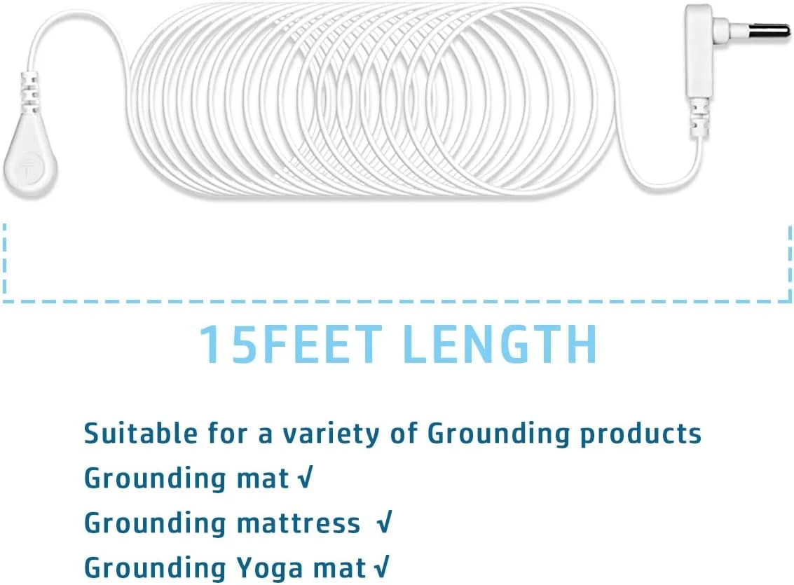 دو عدد کابل اتصال به زمین (4.5 متر)، سیم اتصال به زمین برای زیرانداز و ملحفه و پد اتصال به زمین، برای جایگزینی کابل زیرانداز اتصال به زمین، سیم برای ملحفه های اتصال به زمین، پتوهای اتصال به زمین