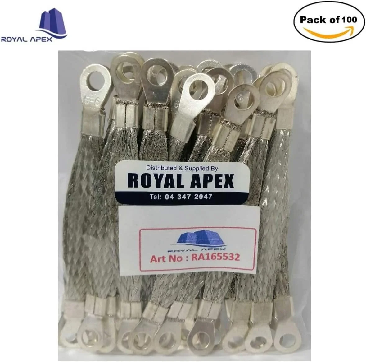 سیم اتصال زمین مسی برای سینی کابل (بسته 100 عددی)