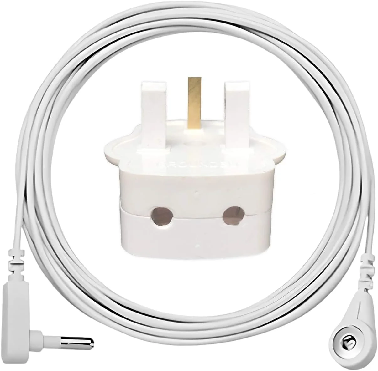 پریز اتصال به زمین بریتانیایی با کابل اتصال به زمین 4.94 متری، سیم اتصال به زمین برای تشک، ملحفه، روبالشتی، پد، مچ بند، پتو با دوشاخه بریتانیایی