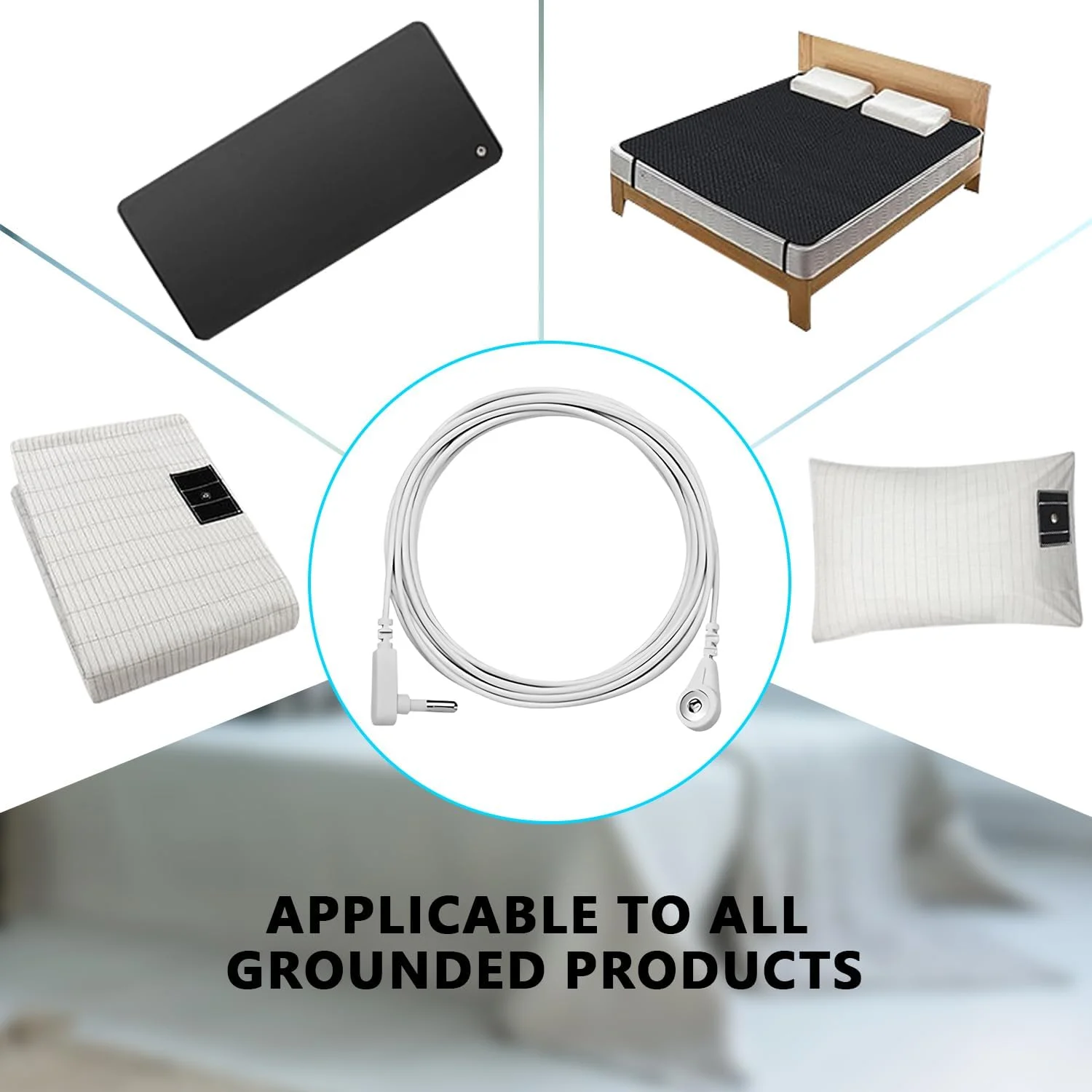 پریز اتصال به زمین بریتانیایی با کابل اتصال به زمین 4.94 متری، سیم اتصال به زمین برای تشک، ملحفه، روبالشتی، پد، مچ بند، پتو با دوشاخه بریتانیایی پریز اتصال به زمین بریتانیایی با کابل اتصال به زمین 4.94 متری، سیم اتصال به زمین برای تشک، ملحفه، روبالشتی، پد، مچ بند، پتو با دوشاخه بریتانیایی