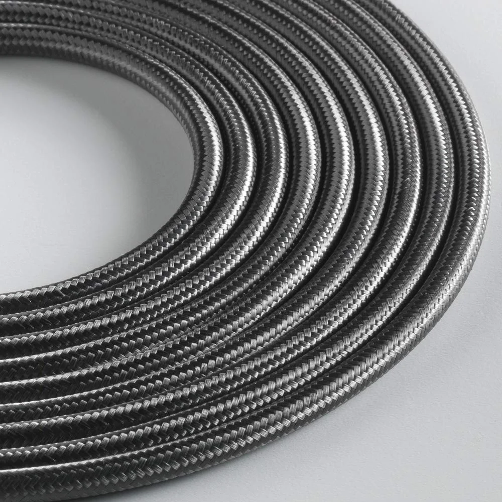 کابل پارچه‌ای گرد لایت Klartext برای روشنایی، 3 × 0.75 میلی‌متر، خاکستری آهنی، 5 متر. توجه: شامل کابل اتصال به زمین! حداکثر ایمنی ضد شوک!