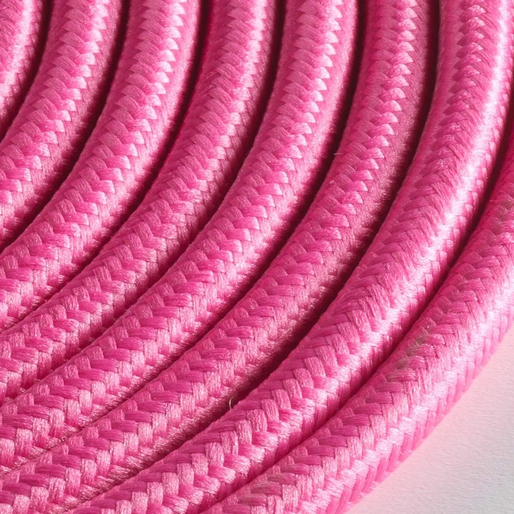 کابل پارچه ای گرد روشن Klartext برای روشنایی، 3 × 0.75 میلی متر، صورتی، 10 متر. توجه: شامل کابل ارت!