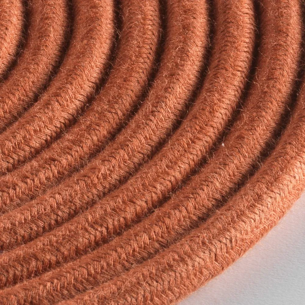 کابل پارچه ای گرد سبک Klartext برای روشنایی، 3 x 0.75 میلی متر، پنبه آجری، 5 متر. هشدار: شامل کابل ارت!