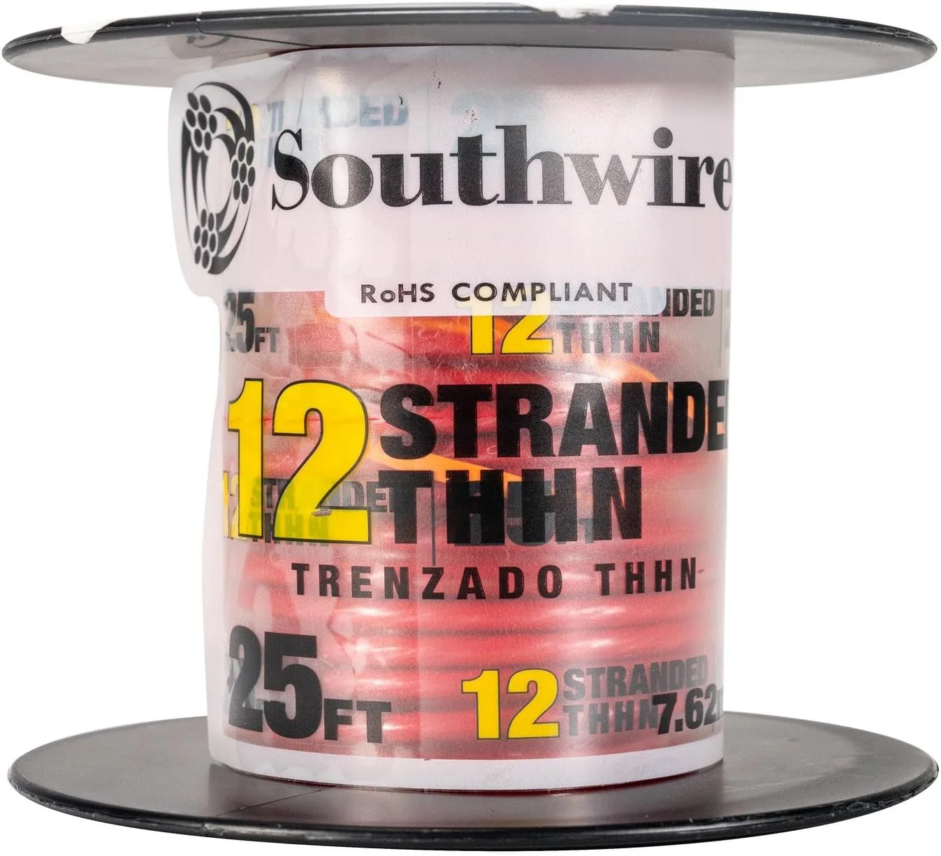 سیم سه رشته مفتولی مشکی/سفید/سبز CU THHN گیج 12/3 - 76 متر