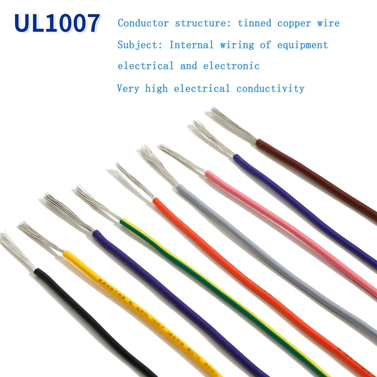 سیم الکترونیکی Benmiuko UL1007 22AWG، سیم قلع اندود مسی جامد، کیت سیم کشی الکتریکی تجهیزات الکترونیکی، الکترونیک DIY شامل ابزار <5 متر در 8 رنگ>