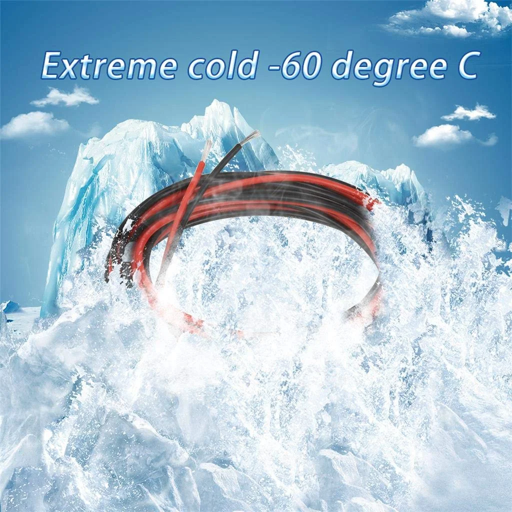 سیم سیلیکونی انعطاف پذیر BNTECHGO گیج 18، 1.5 متر قرمز و 1.5 متر مشکی، 200 درجه سانتیگراد، سیم مسی قلع اندود 600 ولت