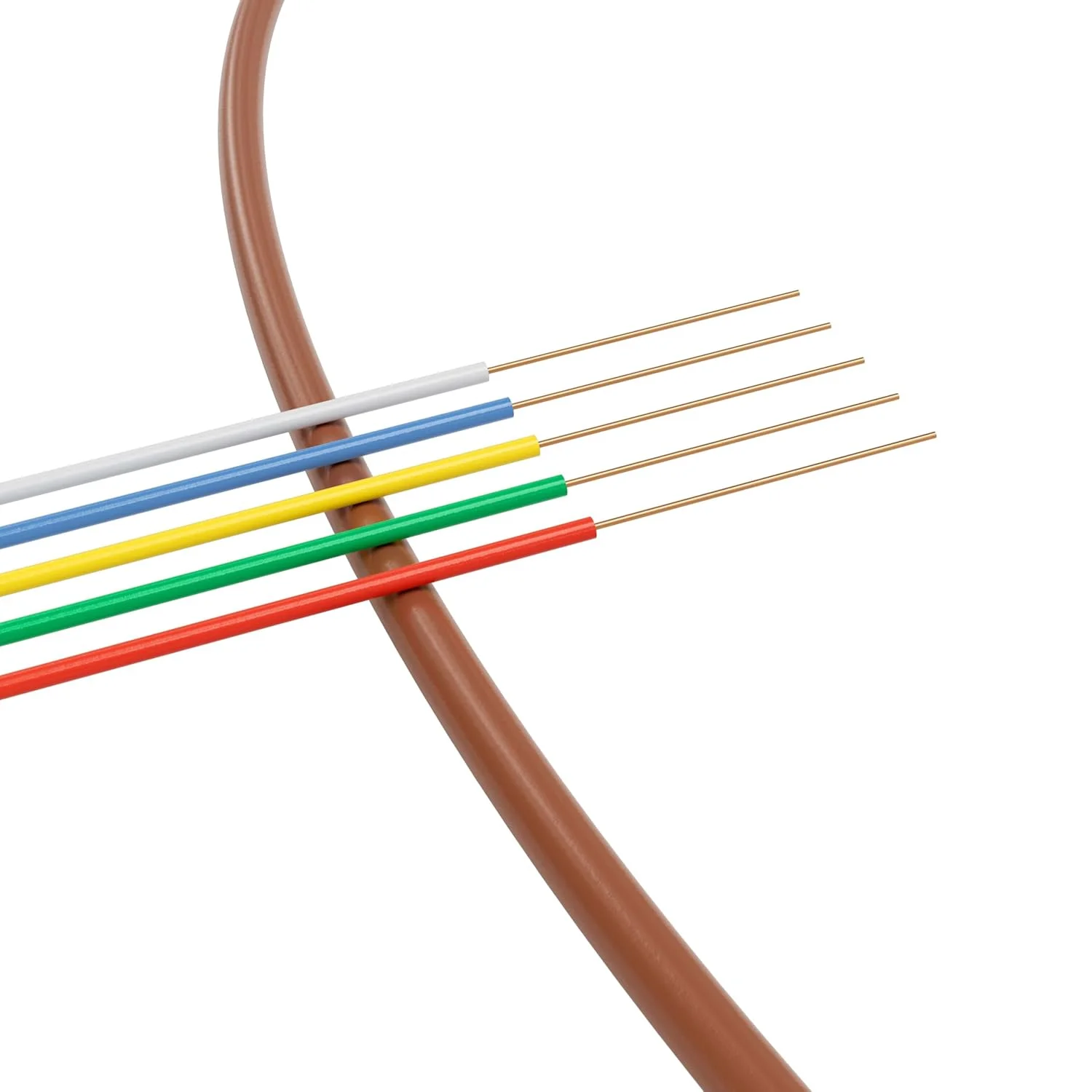 سیم ترموستات THE CIMPLE CO، 18/5، 7.5 متر، مس جامد، گیج 18، 5 سیم، مناسب برای مصارف مسکونی، تجاری و صنعتی، قهوه ای