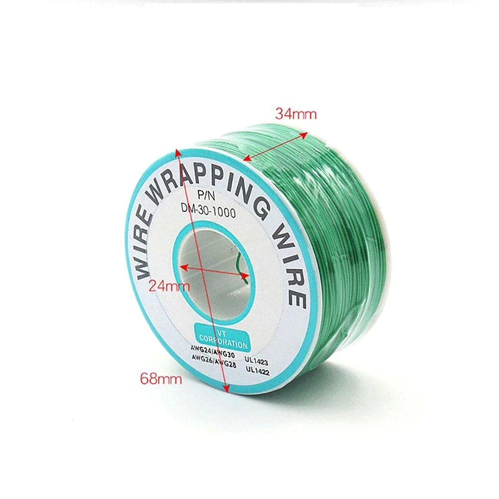 سیم تست عایق رنگی 250 متری، سیم مسی قلع اندود جامد 30AWG 0.25 میلی متر برای سیم پیچ تست الکترونیکی لپ تاپ